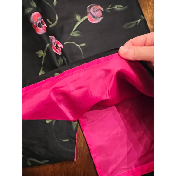 VINTAGE Corey Lynn Calter Women’s Silk Sleeveless Painted Floral Sheath Dress 6 - Picture 5 of 9